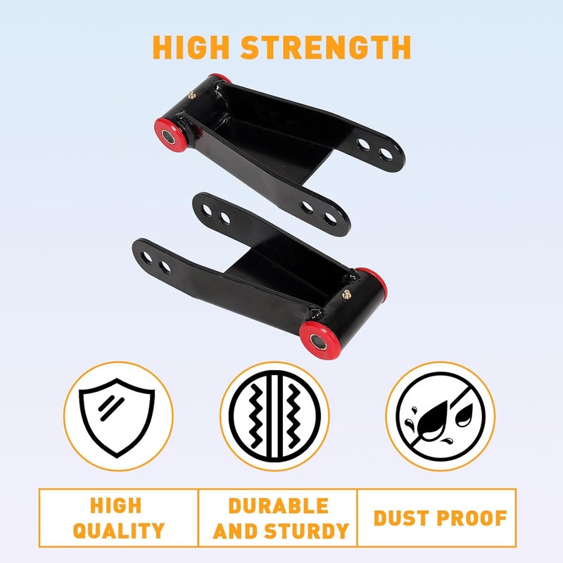 ECOTRIC 2"-3" Lowering Drop Shackles Rear Compatible With 2004-2014 Ford F150 F-150 Rear leveling shackles Adjustable 2" to 3" Leveling kit 2wd Black - Image 3